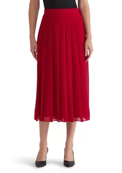 Women's Chiffon Pull On Pleated Skirt