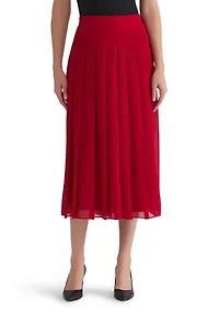 Women's Chiffon Pull On Pleated Skirt