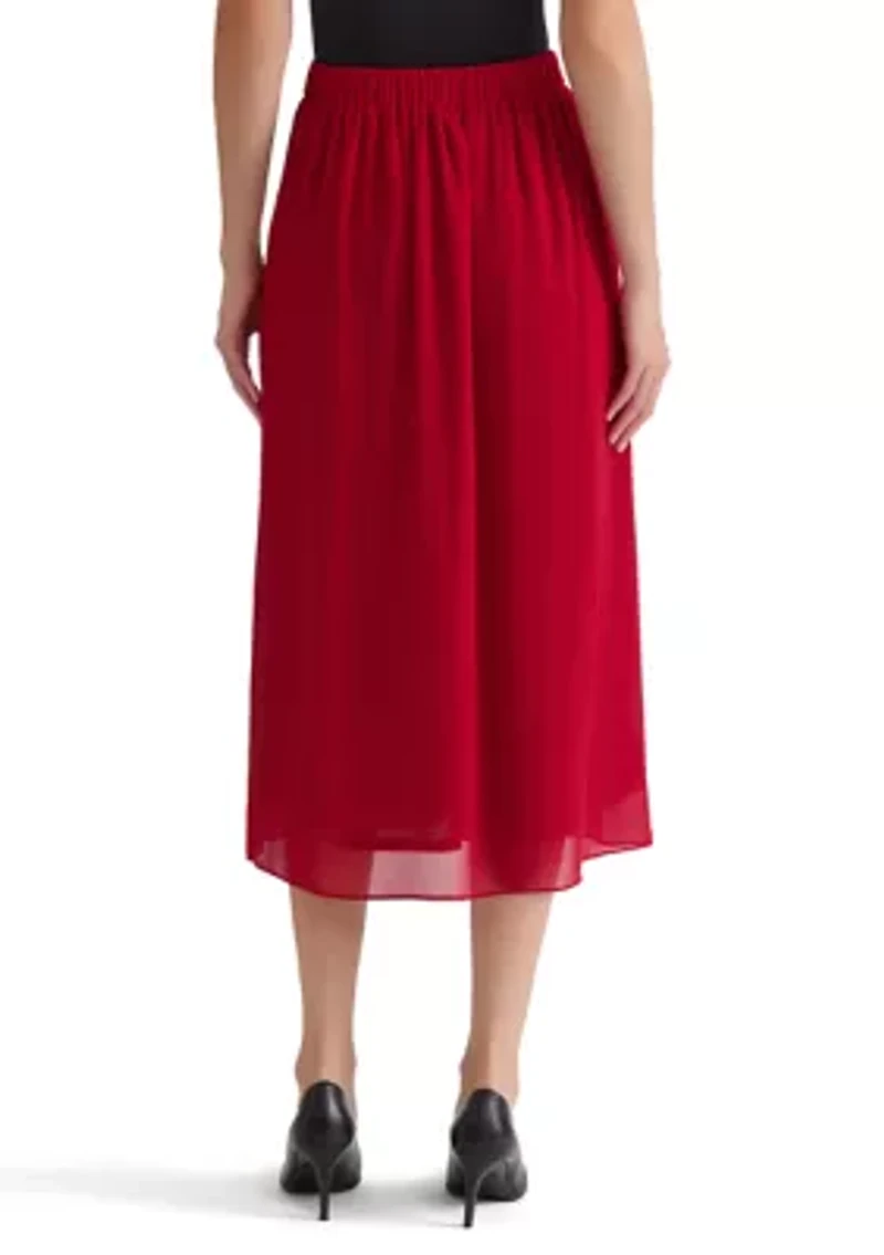 Women's Chiffon Pull On Pleated Skirt