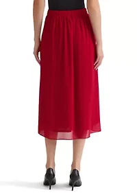 Women's Chiffon Pull On Pleated Skirt