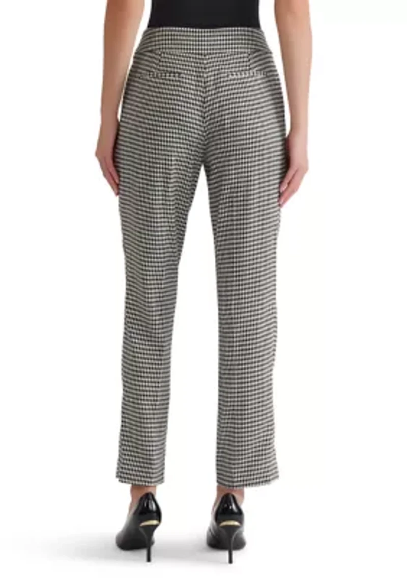 Petite Houndstooth Slim Leg Pants