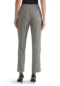 Petite Houndstooth Slim Leg Pants