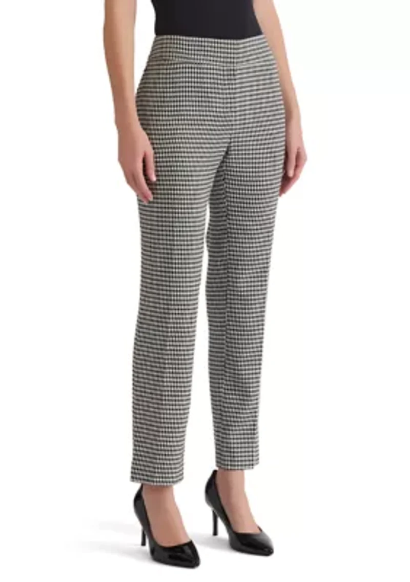 Petite Houndstooth Slim Leg Pants