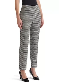 Petite Houndstooth Slim Leg Pants