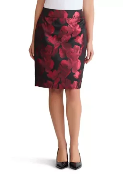 Women's Floral Jacquard Slim Skirt