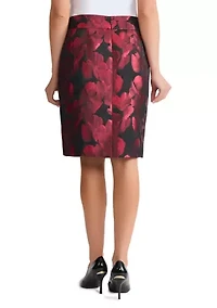 Women's Floral Jacquard Slim Skirt