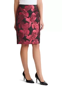 Women's Floral Jacquard Slim Skirt