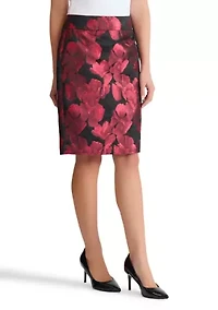 Petite Floral Jacquard Slim Skirt