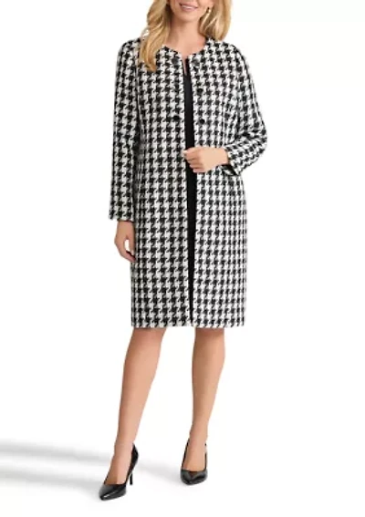 Women's Metallic Check Long Topper