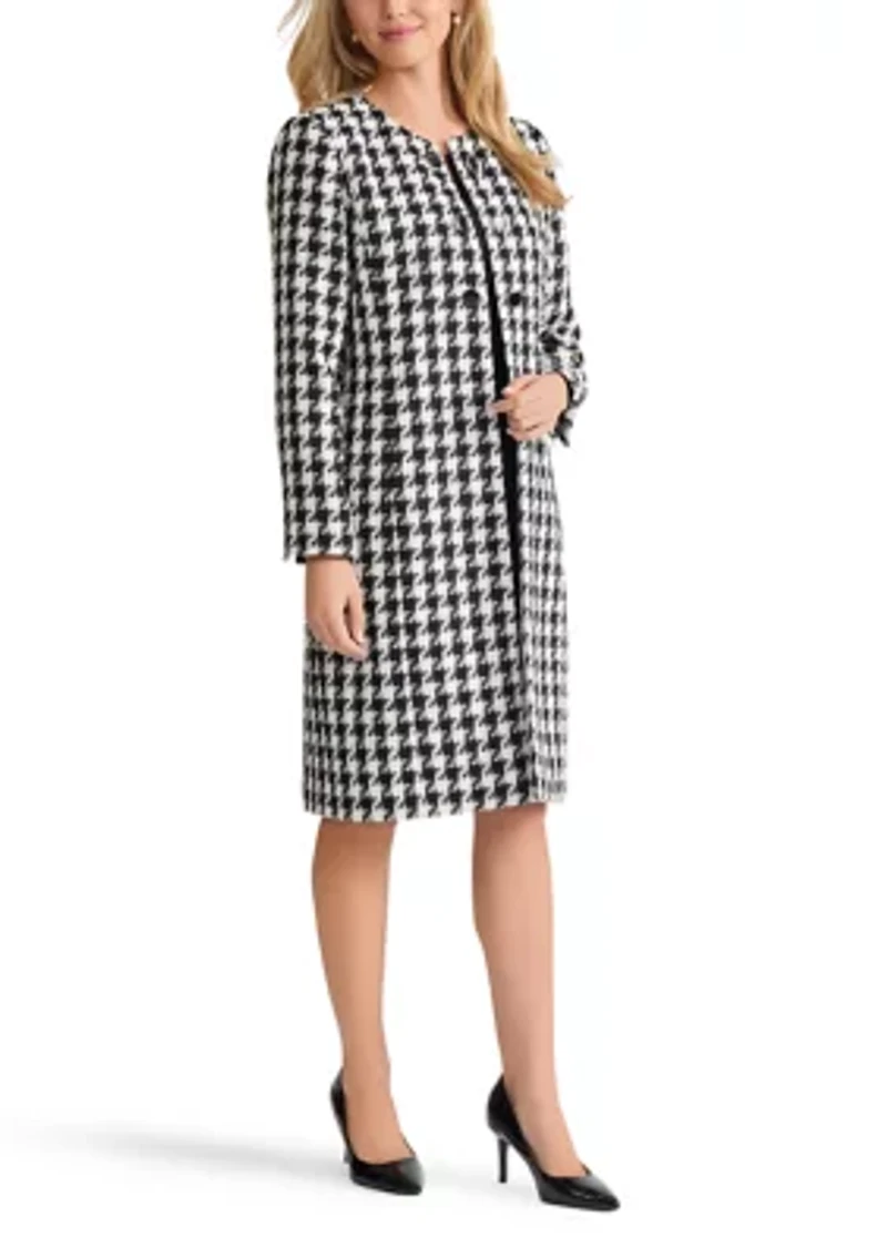 Women's Metallic Check Long Topper