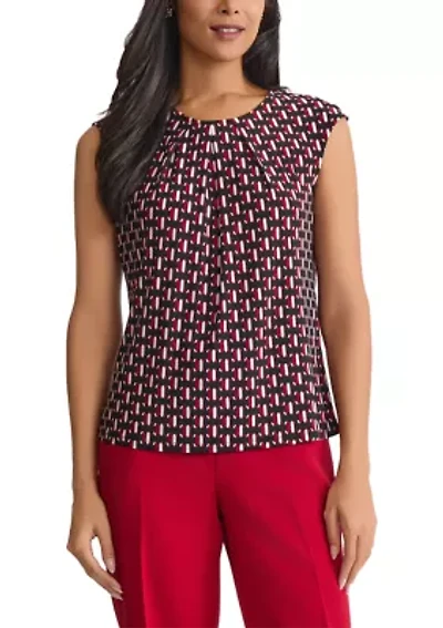 Women's Geo Print Extend Shoulder Knit Top