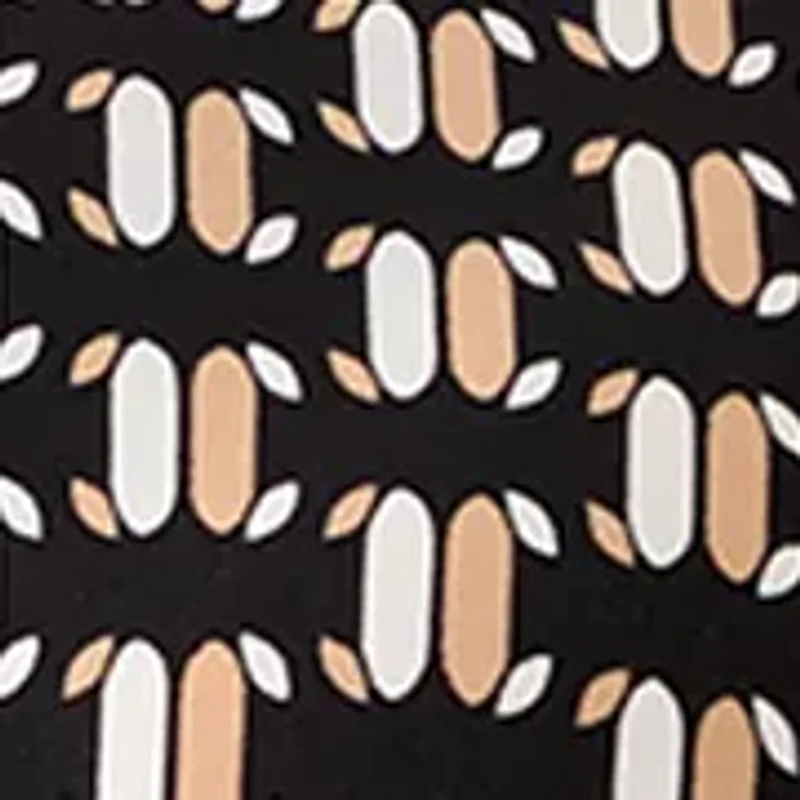 Women's 3/4 Sleeve Tie Neck Geometric Print Top