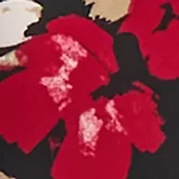 Petite Floral Print Cap Sleeve Cowl Neck Knit Top