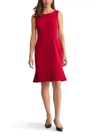 Women's Pleated Hem Sheath Dress