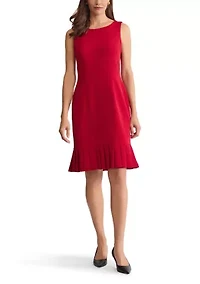 Women's Pleated Hem Sheath Dress