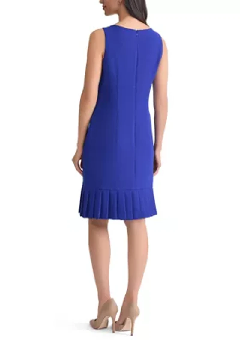 Women's Pleated Hem Sheath Dress