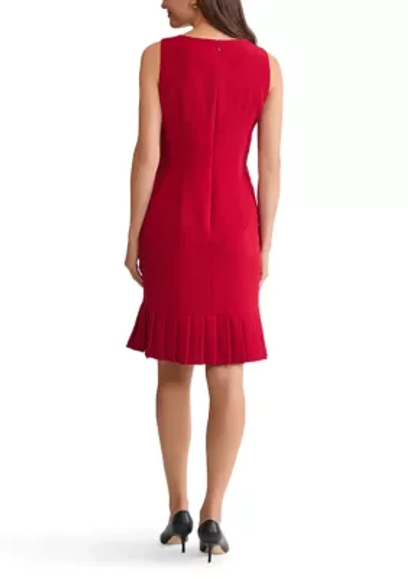 Women's Pleated Hem Sheath Dress