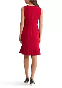 Women's Pleated Hem Sheath Dress