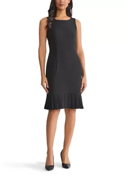 Petite Pleated Hem Sheath Dress