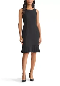 Petite Pleated Hem Sheath Dress