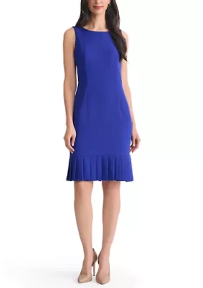 Petite Pleated Hem Sheath Dress