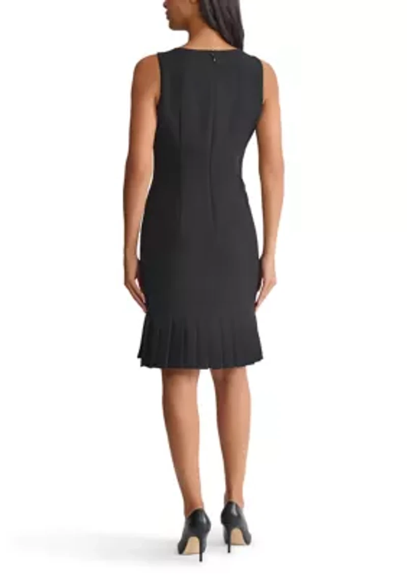 Petite Pleated Hem Sheath Dress