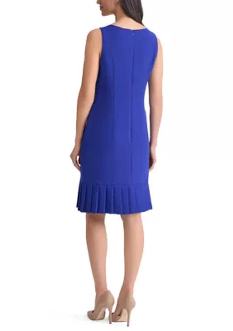 Petite Pleated Hem Sheath Dress