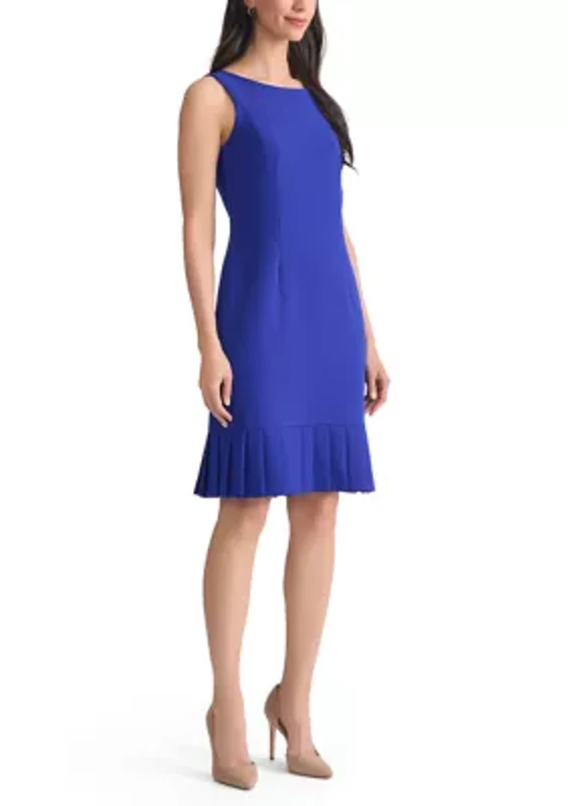 Petite Pleated Hem Sheath Dress