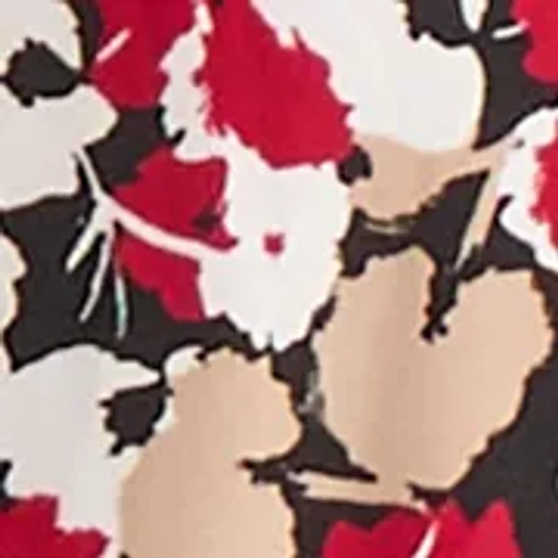 Women's Mini Floral Print Elbow Sleeve Knit Top