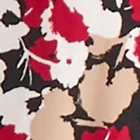 Women's Mini Floral Print Elbow Sleeve Knit Top