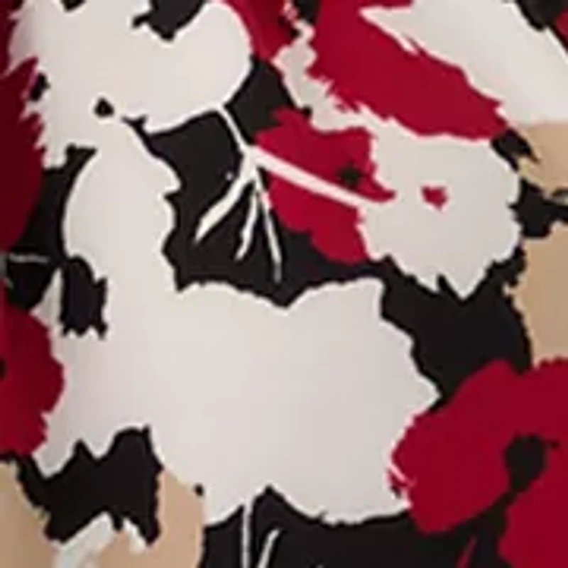 Plus Floral Print Elbow Sleeve Knit Top