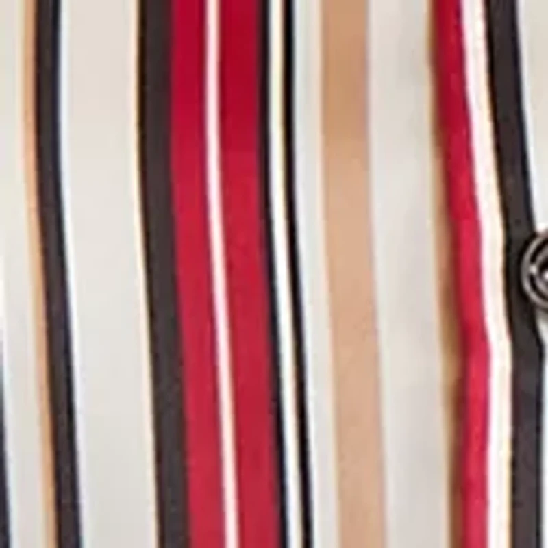 Women's Stripe Long Sleeve Button Front Blouse