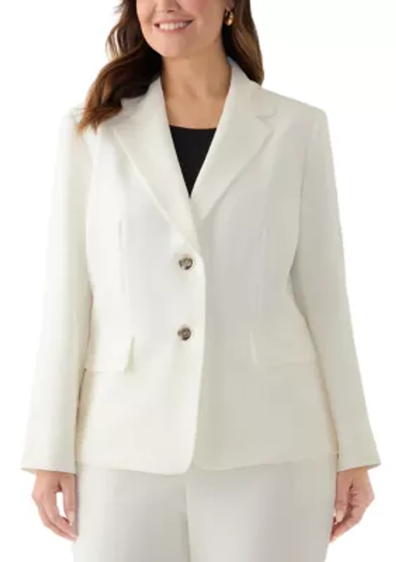 Plus Stretch Crepe Two Button Jacket