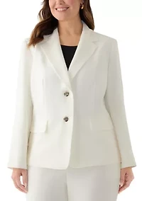 Plus Stretch Crepe Two Button Jacket