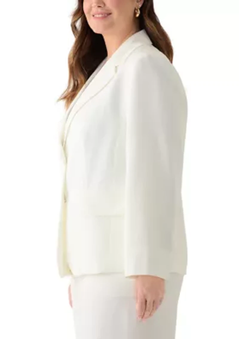 Plus Stretch Crepe Two Button Jacket