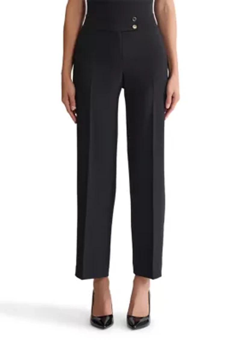Women's Stretch Crepe Extend Tab Wide Leg Pants