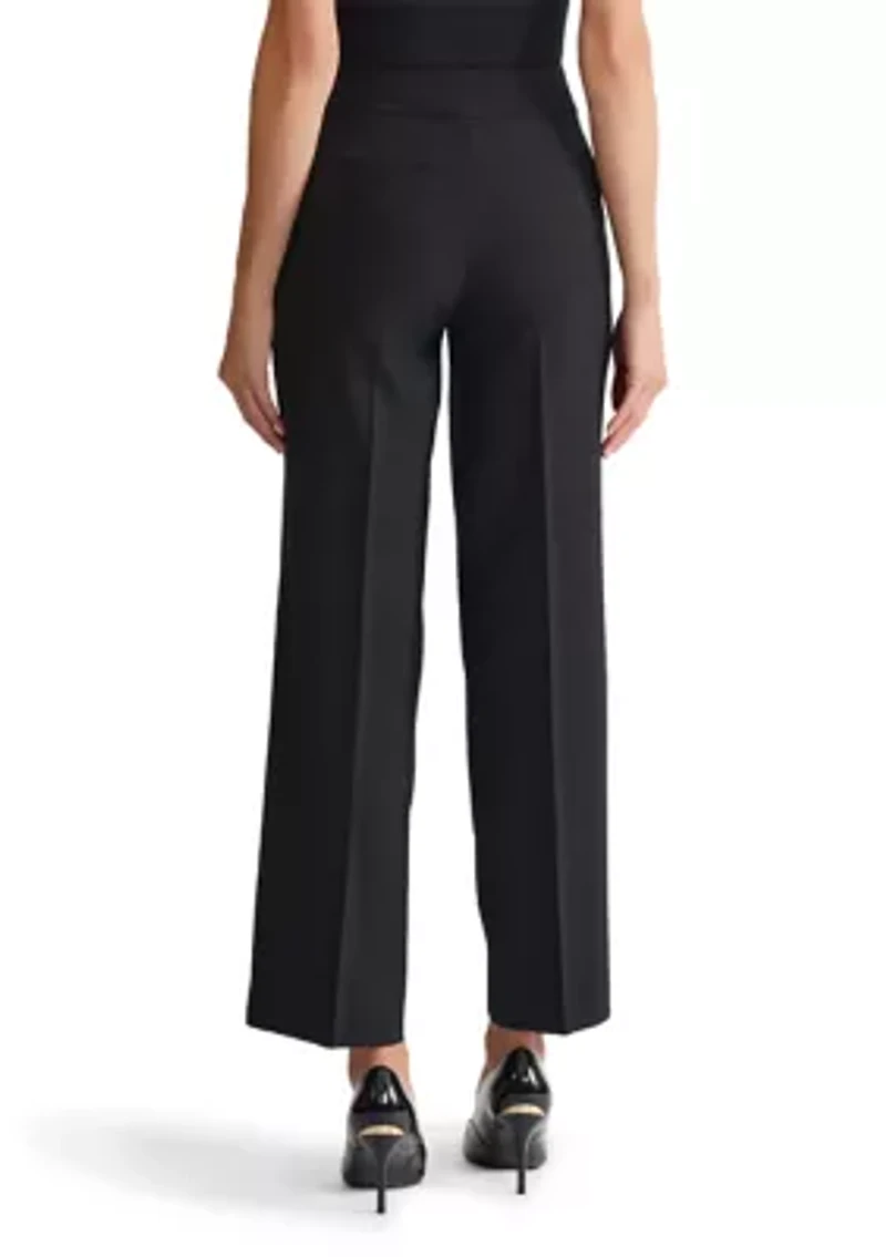 Women's Stretch Crepe Extend Tab Wide Leg Pants