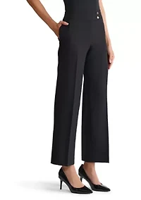 Women's Stretch Crepe Extend Tab Wide Leg Pants