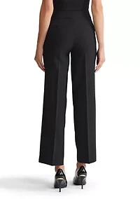 Petite Stretch Crepe Extend Tab Wide Leg Pants