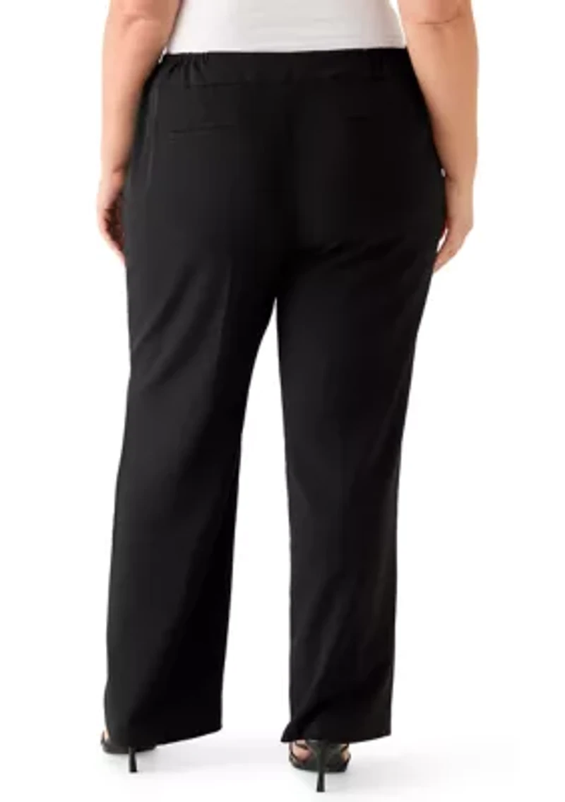 Plus Stretch Crepe Extend Tab Wide Leg Pants
