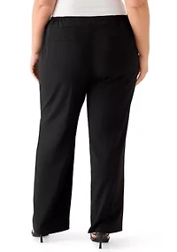 Plus Stretch Crepe Extend Tab Wide Leg Pants