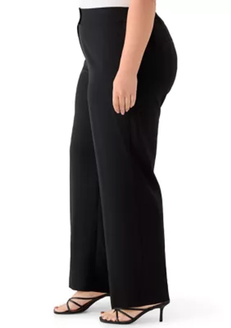 Plus Stretch Crepe Extend Tab Wide Leg Pants