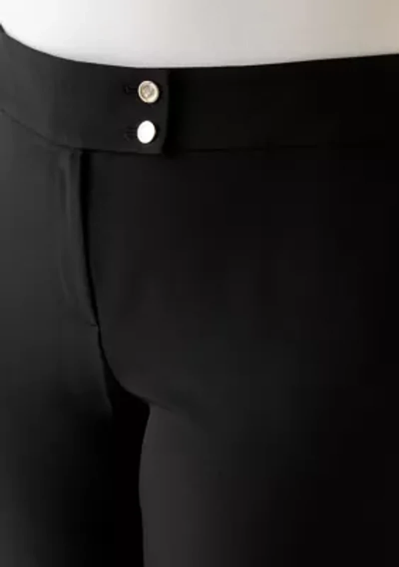 Plus Stretch Crepe Extend Tab Wide Leg Pants