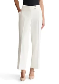 Women's Stretch Crepe Extend Tab Wide Leg Pant
