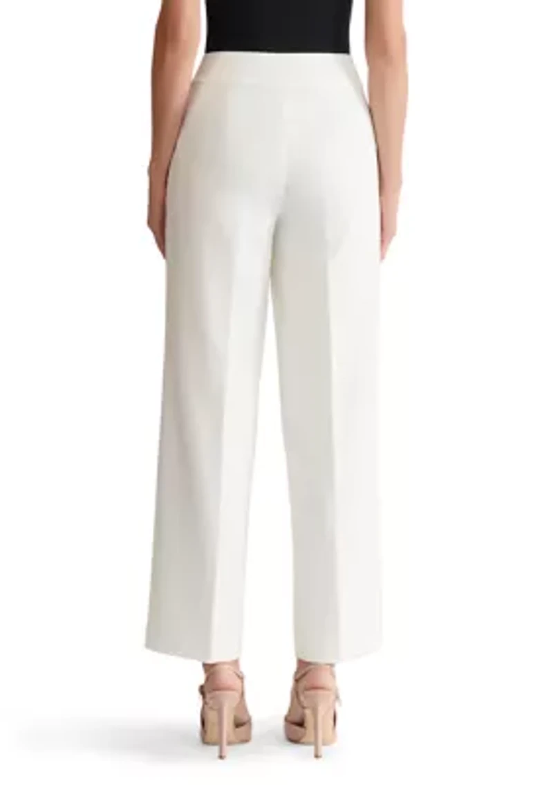 Women's Stretch Crepe Extend Tab Wide Leg Pant