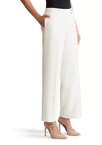Women's Stretch Crepe Extend Tab Wide Leg Pant