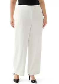 Plus Stretch Crepe Extend Tab Wide Leg Pants