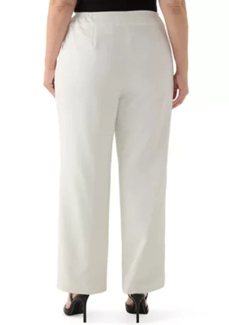 Plus Stretch Crepe Extend Tab Wide Leg Pants