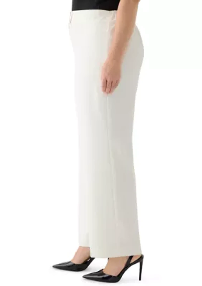 Plus Stretch Crepe Extend Tab Wide Leg Pants