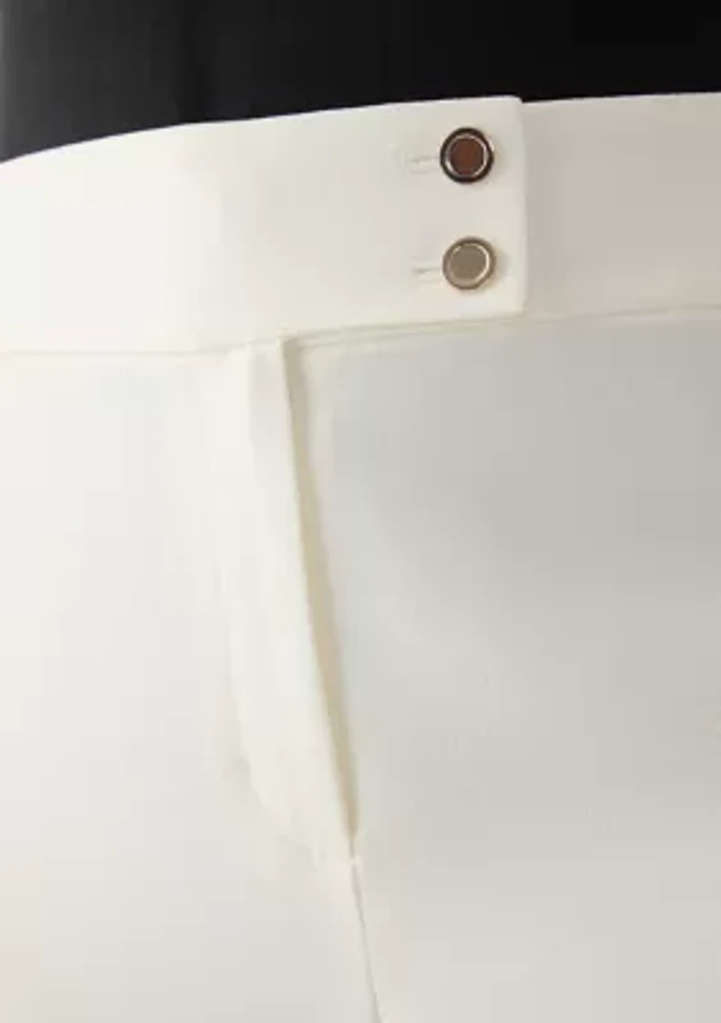 Plus Stretch Crepe Extend Tab Wide Leg Pants